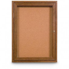 36 x 36"Single Door Standard Indoor Wood Enclosed Corkboard
