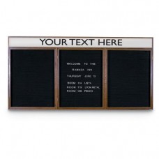 72 x 48" Triple Door Indoor Wood Enclosed Letterboard w/ Header