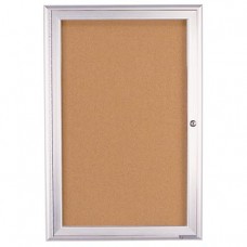 18 x 24" Single Door Radius Frame- Outdoor Enclosed Corkboard